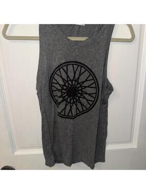 SoulCycle open back grey tank top